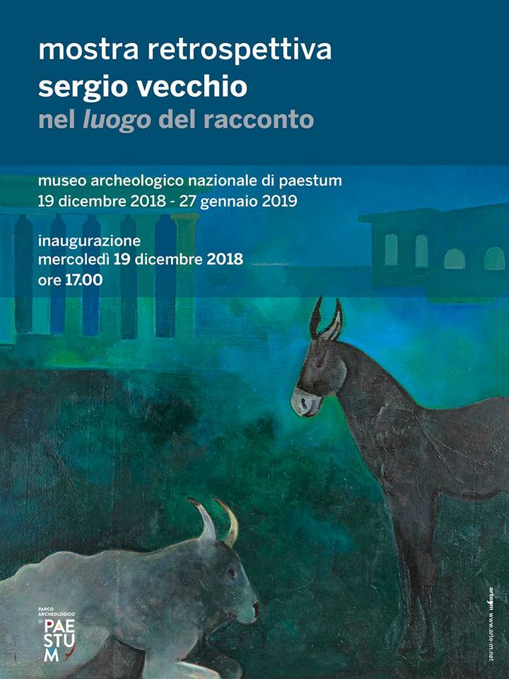 Locandina Mostra Opere di Sergio Vecchio a Paestum