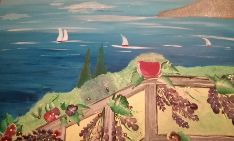 M.Rosaria La Mattina-Paesaggio marino, acrilico, 50x70