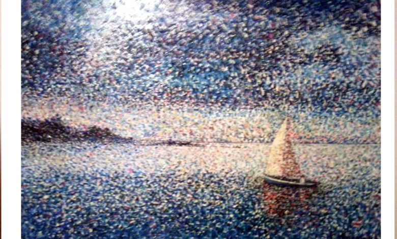 Francesco Tortora, Barca a vla, acrilico, 50x70