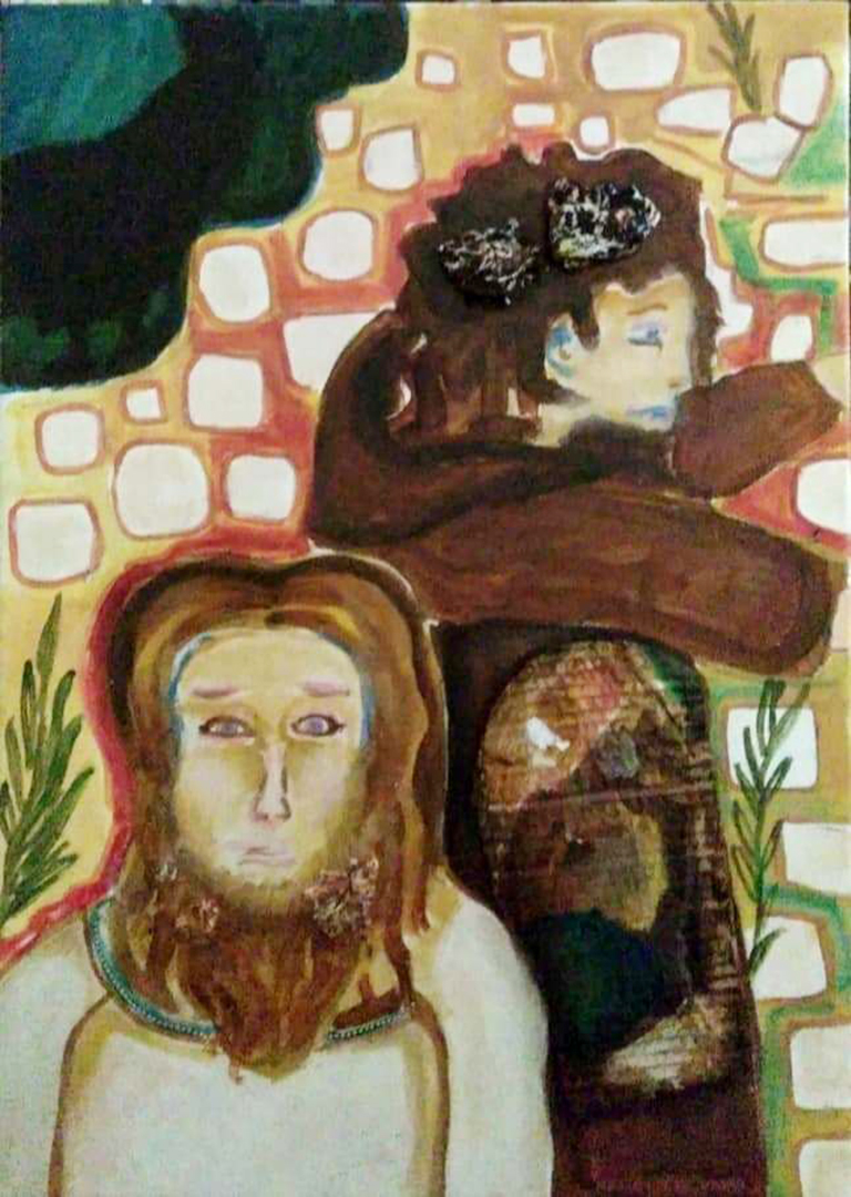 VAIRO M.Irene-Gesù rinnegato da Pietro, acrilico, 70x50