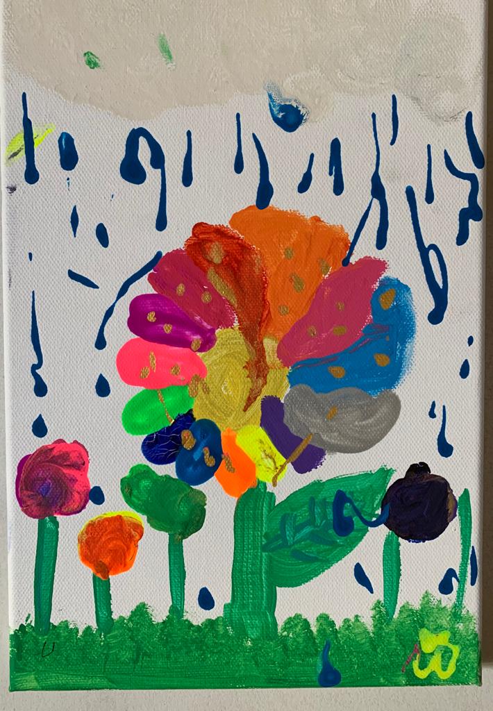 Yehudith Maria Ferarra -L'Arcobaleno in un fiore, 30x20,mixd media