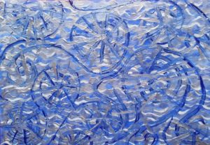 Angela Sampellegrini, 'sole blu' acrilico su cartoncino nov.2020 21x30
