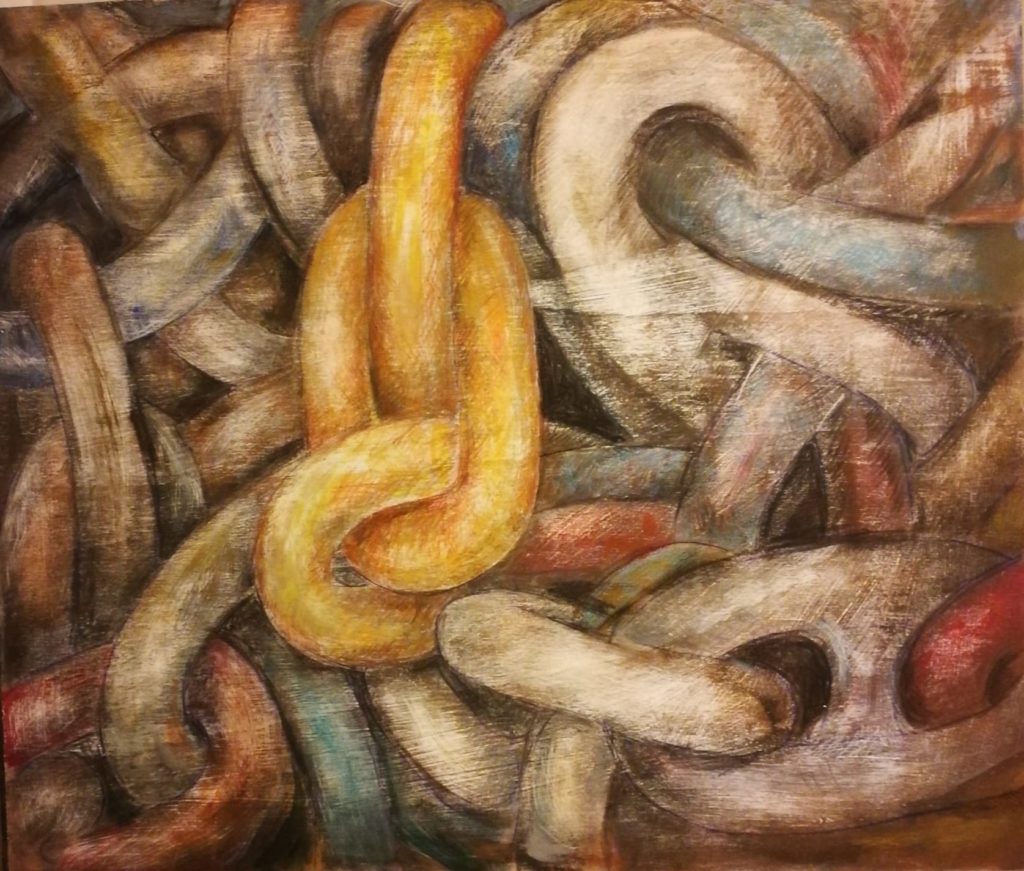 Roberto Di Blasio- Senza Titolo- Acrilico su tavola, 58×68