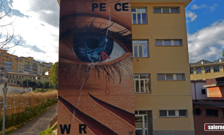 Jorit-War Peace- Salerno, Liceo Artistico-Fotoreporter G.Gambardella per Sevensalerno