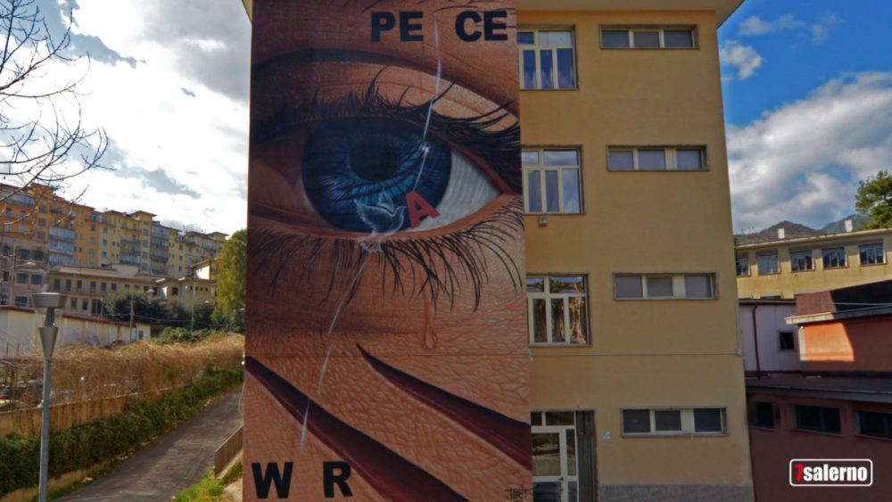 Jorit-War Peace- Salerno, Liceo Artistico-Fotoreporter G.Gambardella per Sevensalerno